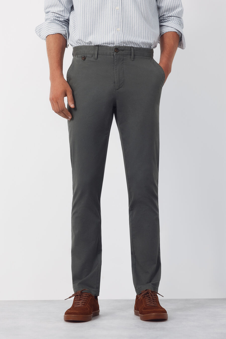 Pantalón chino print slim