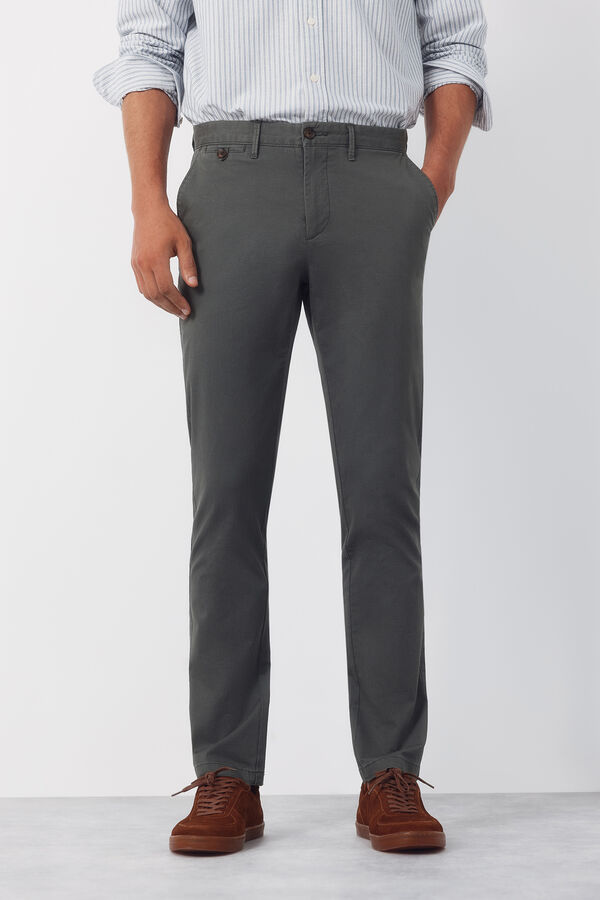 Cortefiel Pantal&oacute;n chino print slim Kaki