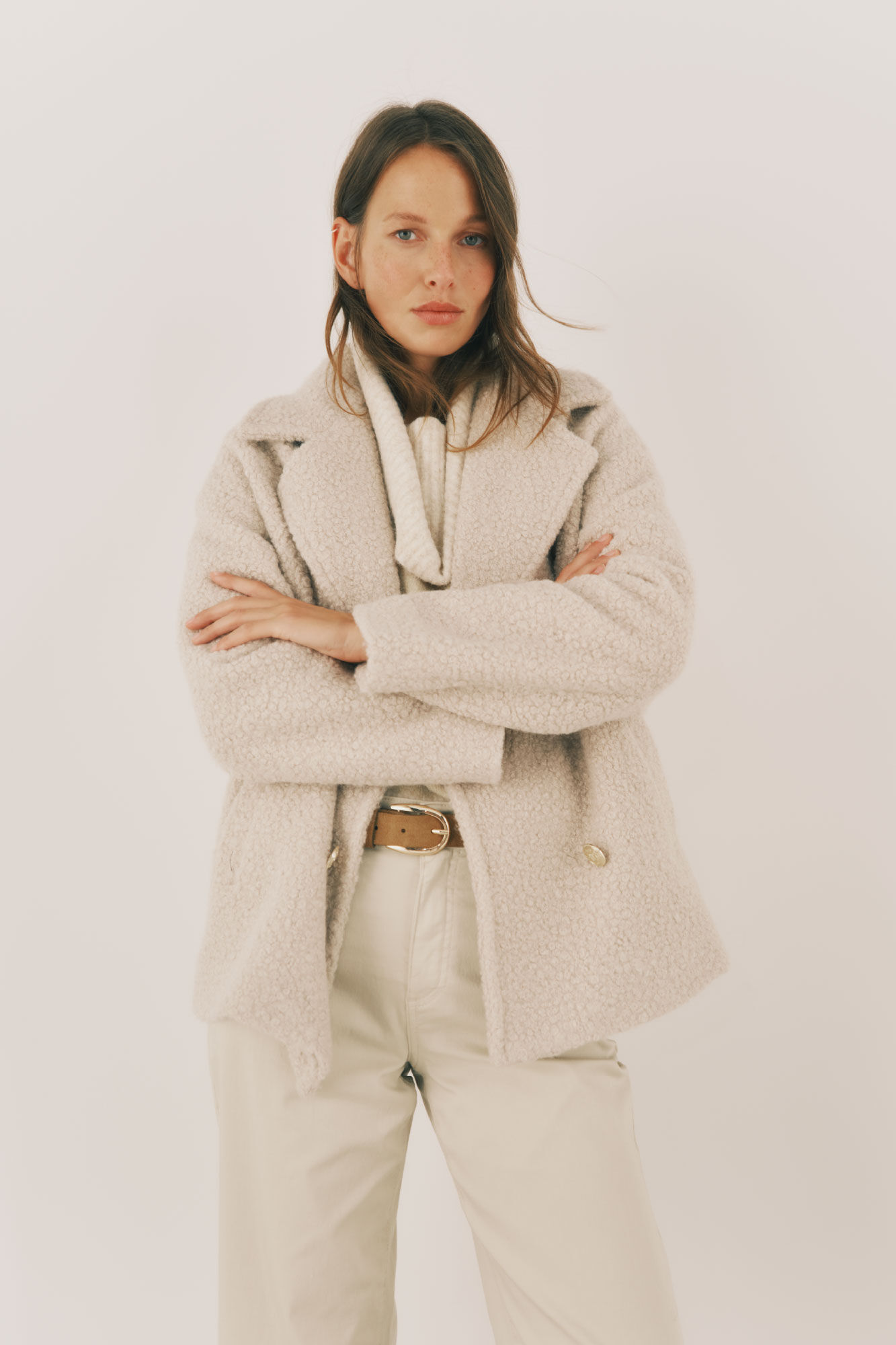 Cortefiel Abrigo corto tejido suave