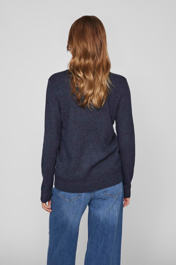 Vila Jersey punto cuello pico Azul