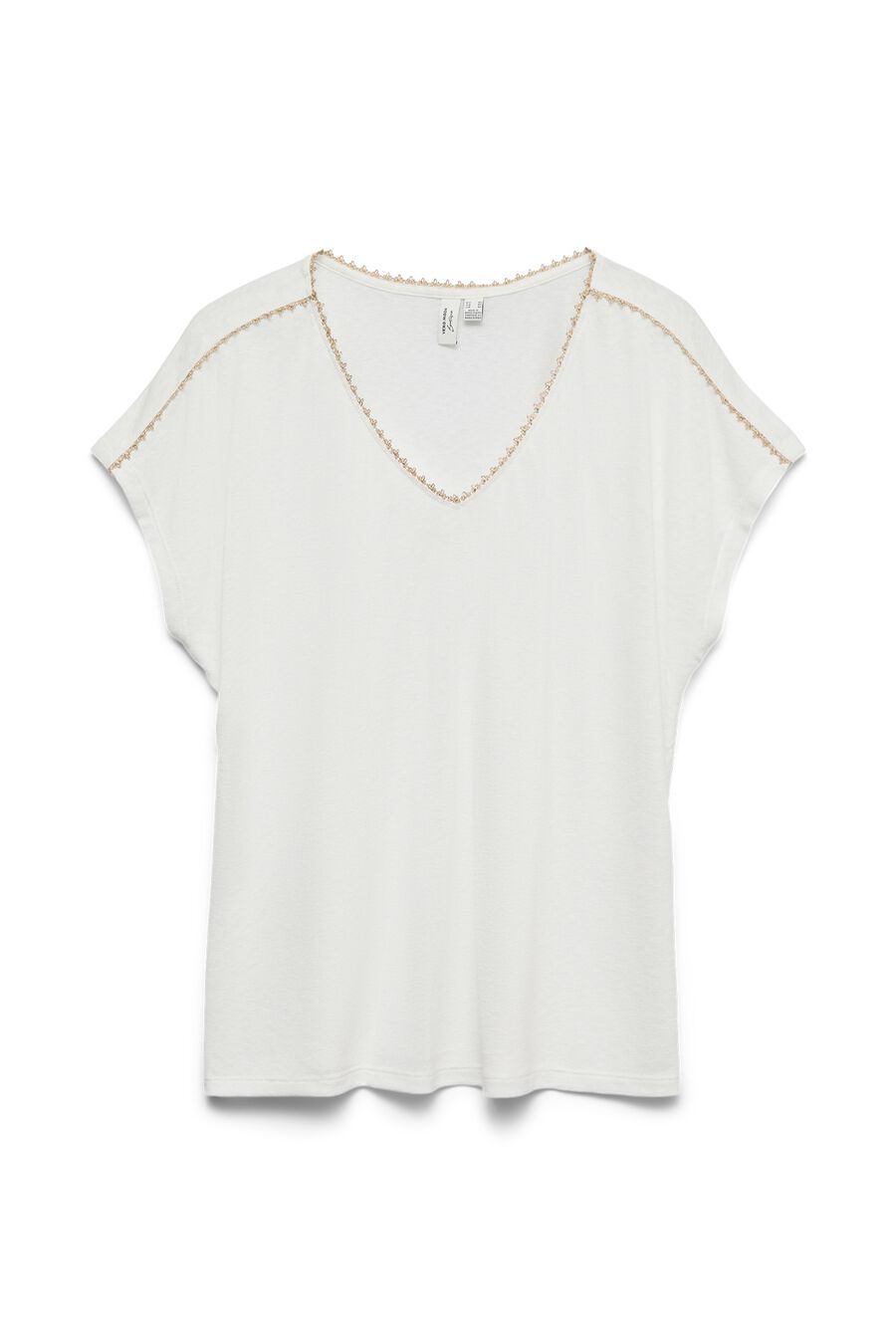 Camiseta básica con cuello pico talla grande