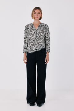 Cortefiel Blusa estampada fluida
