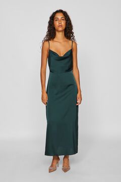 Vila Vestido midi acetinado de festa