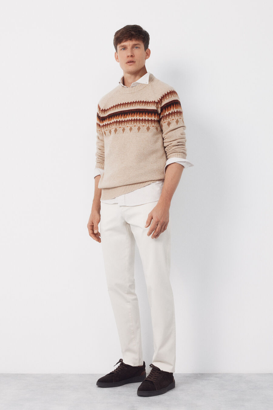 Jersey navideño fantasía lana cuello caja