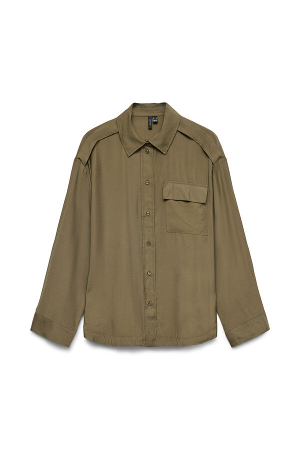 Vero Moda Camisa safari manga larga Verde