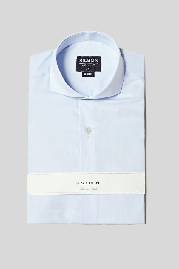 Silbon Single-cuff dress shirt Blue