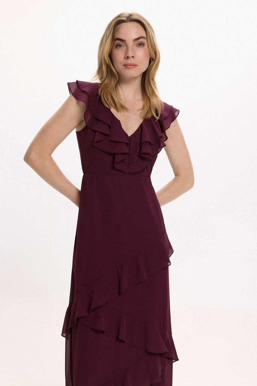 Vestido de gasa midi de fiesta