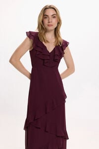 Vila Vestido de gasa midi de fiesta