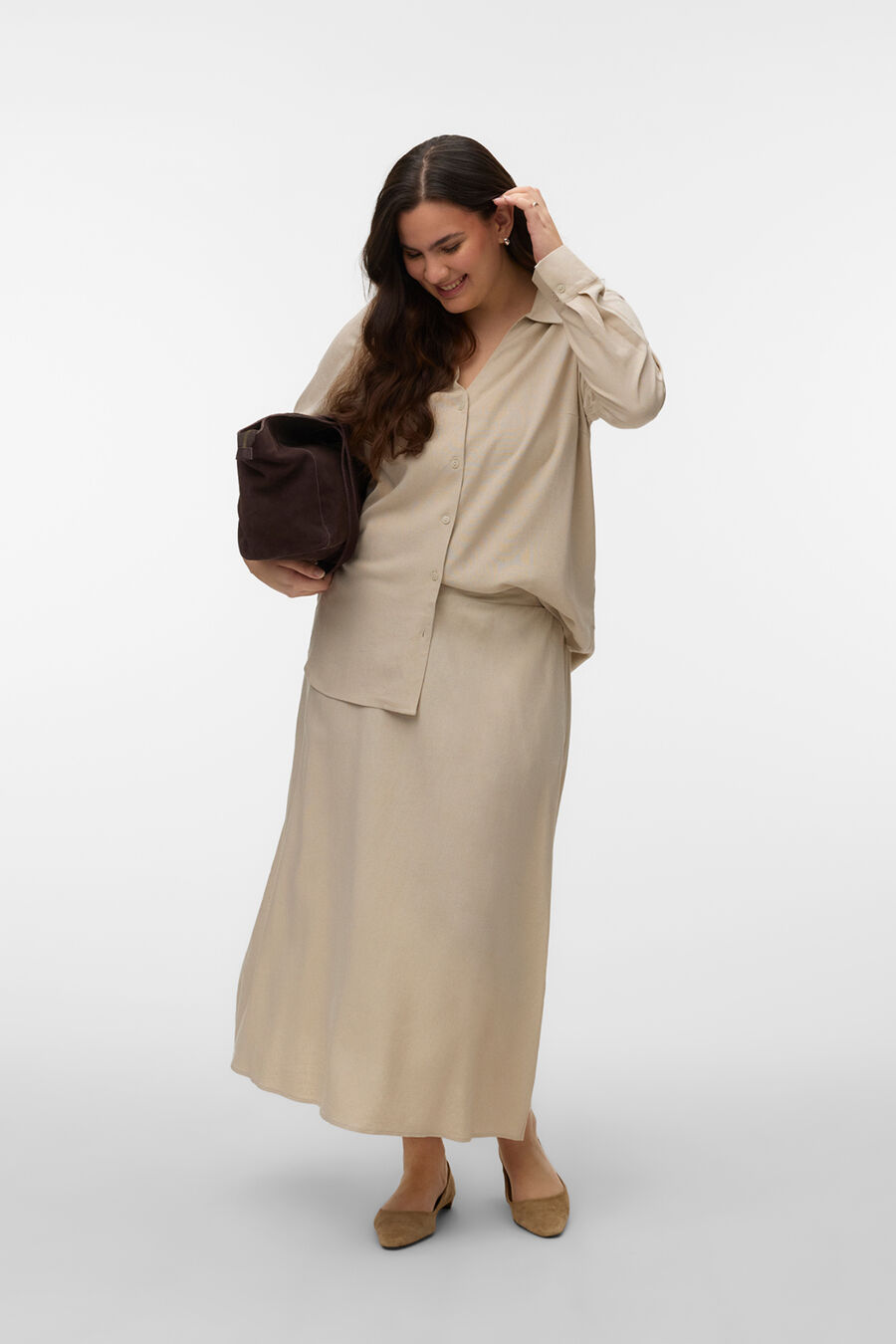 Falda lino 7/8 talla grande