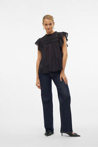 Vero Moda Blusa fluida de cuello redondo