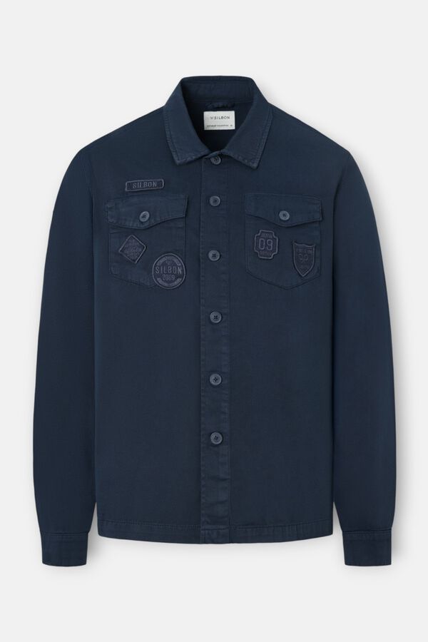 Silbon Sobrecamisa parches Azul marino