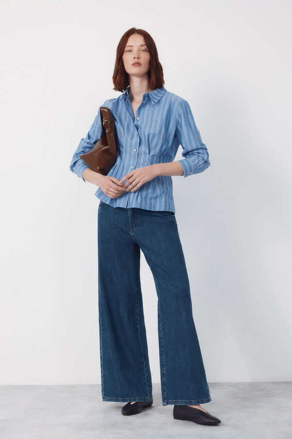 Cortefiel Camisa rayas entallada Estampado azul