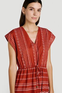Vila Vestido midi de algod&oacute;n org&aacute;nico con estampado &eacute;tnico