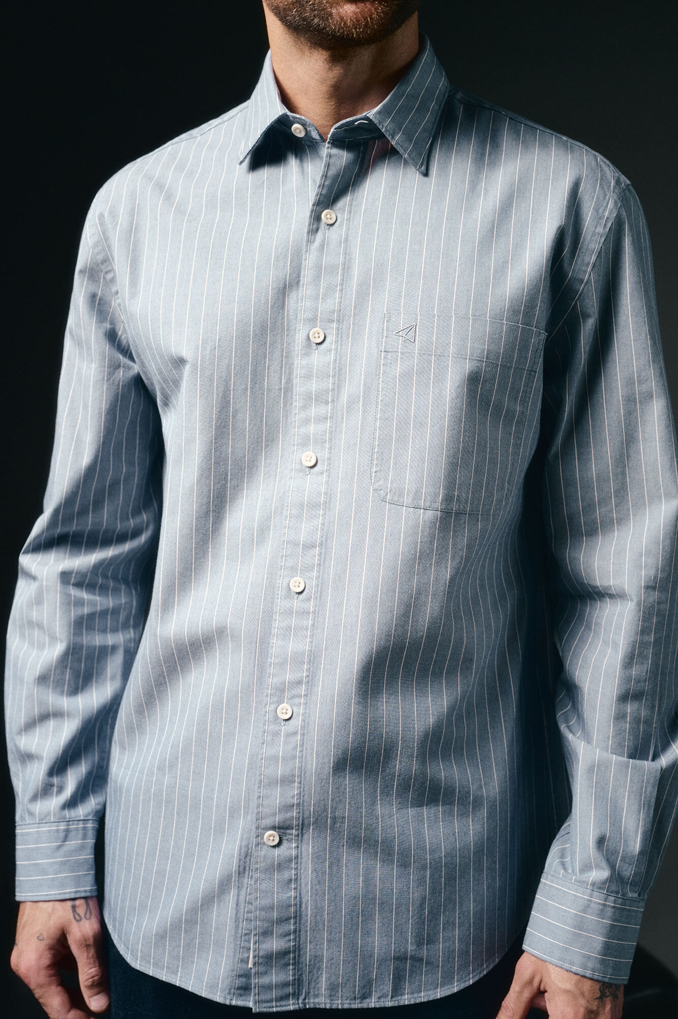 OOTO Camisa rayas twill