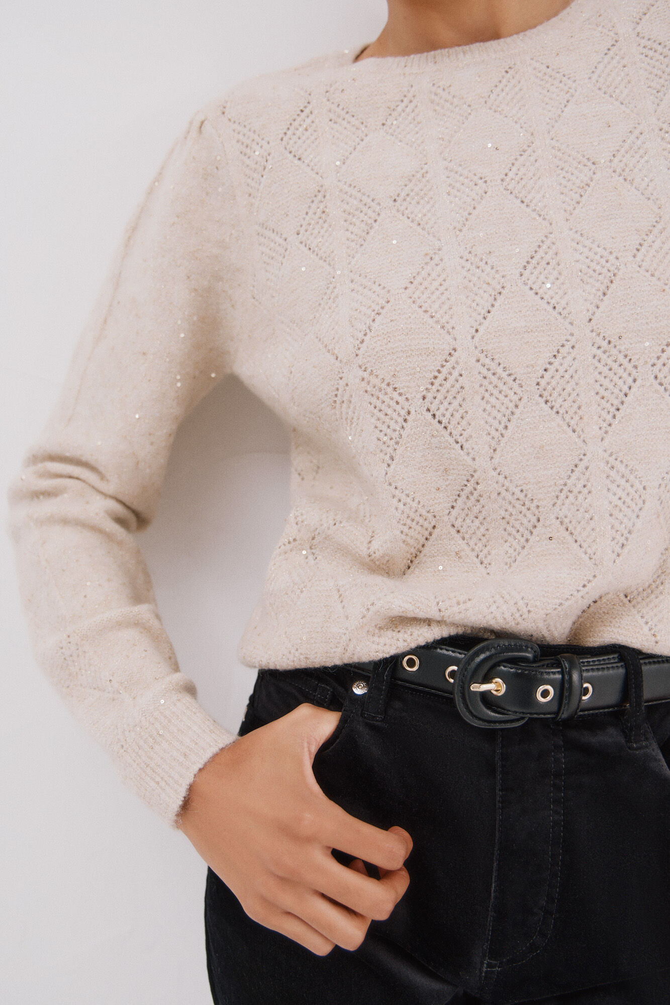 Cortefiel Jersey punto lentejuelas