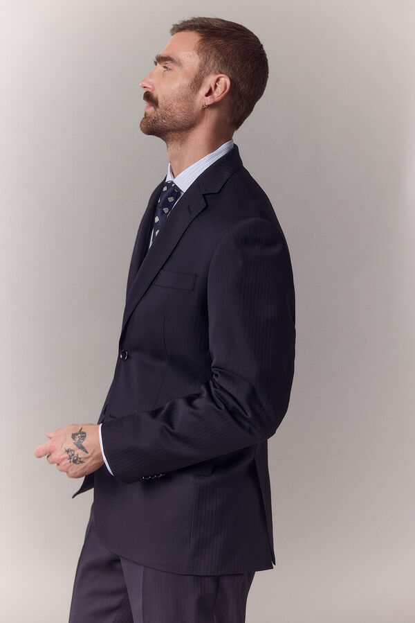 OOTO Americana traje espiga Azul marino