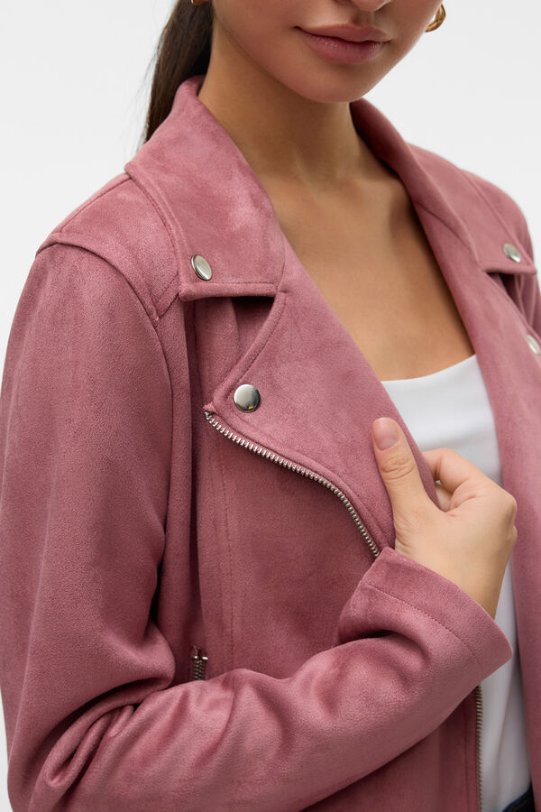 Vero Moda Blus&atilde;o em camur&ccedil;a com tachas Roxo