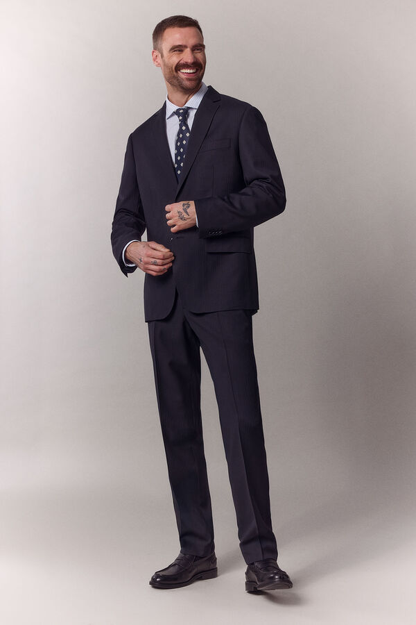 OOTO Americana traje espiga Azul marino