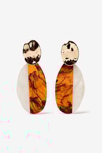 Vilanova Brincos com pendente oval bicolor