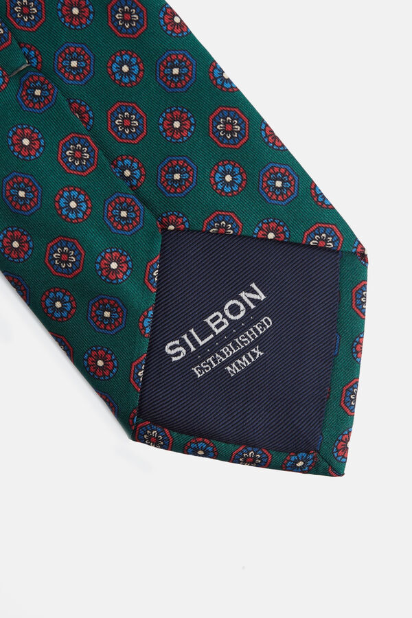 Silbon Corbata motivos ingleses Verde