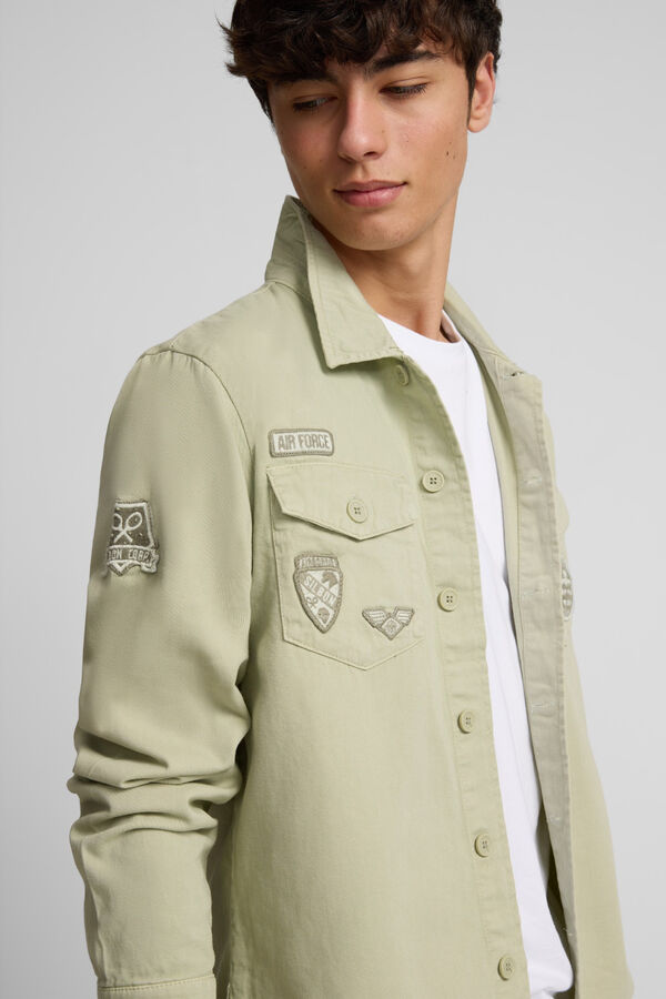 Silbon Sobrecamisa desgastada parches Green