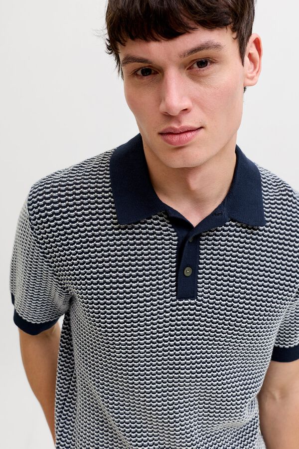 Jack & Jones Polo de malha bicolor Azul
