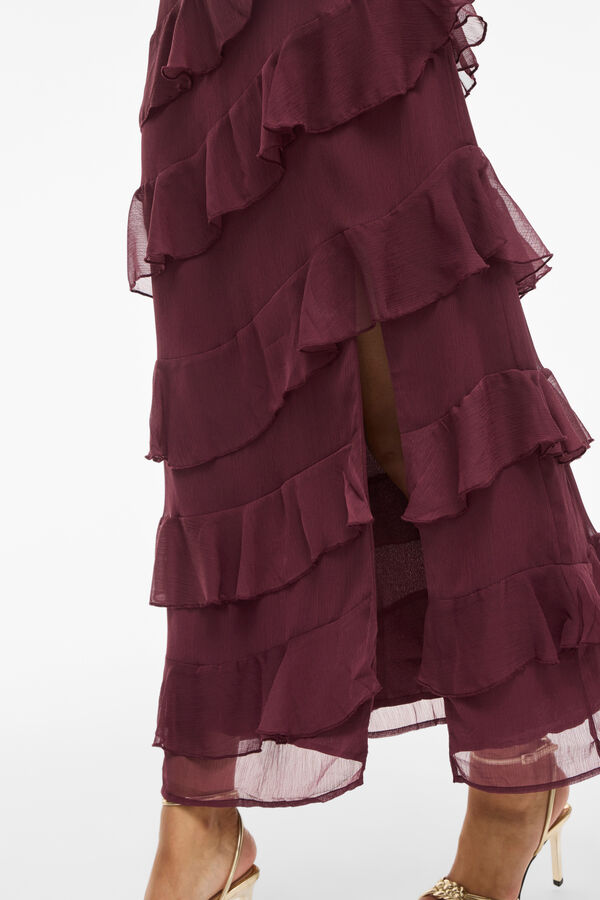 Vila Vestido de fiesta midi con volantes Morado