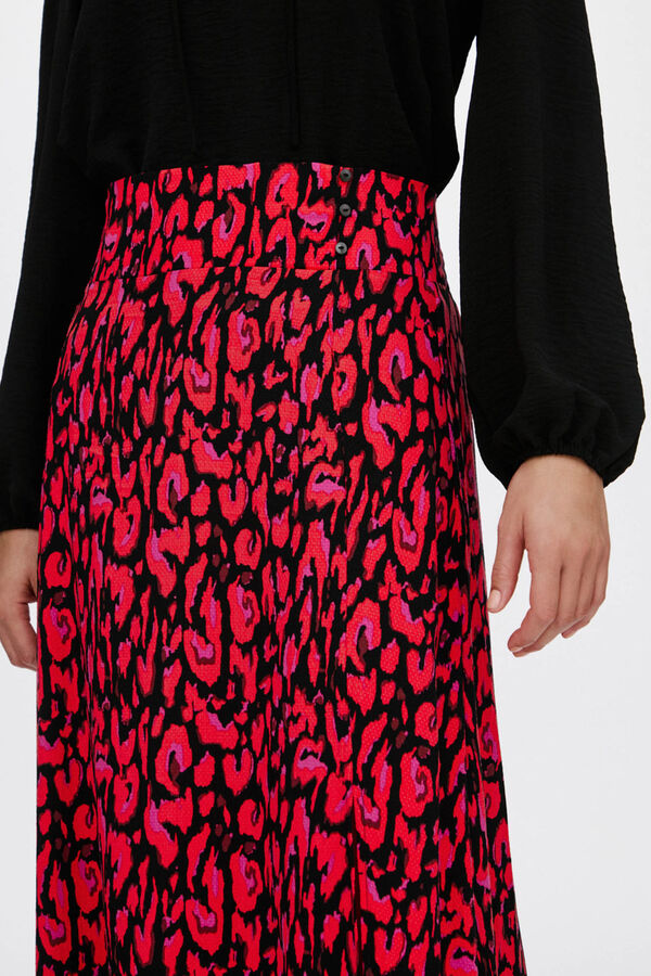 Vila Falda larga estampada Rojo