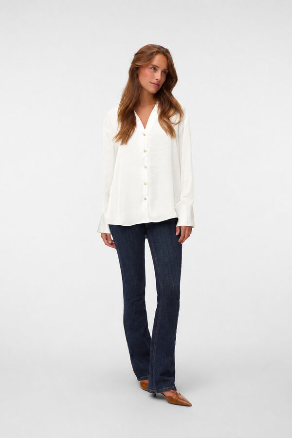 Vero Moda Camisa acetinada de manga comprida Branco