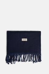 Silbon Prince of Wales reversible scarf Navy