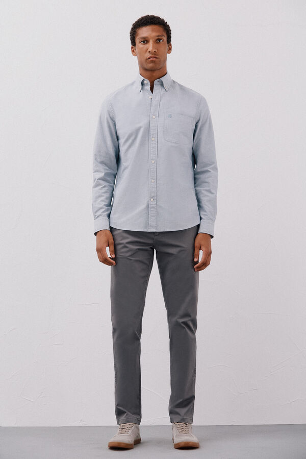 Cortefiel Plain oxford shirt Blue
