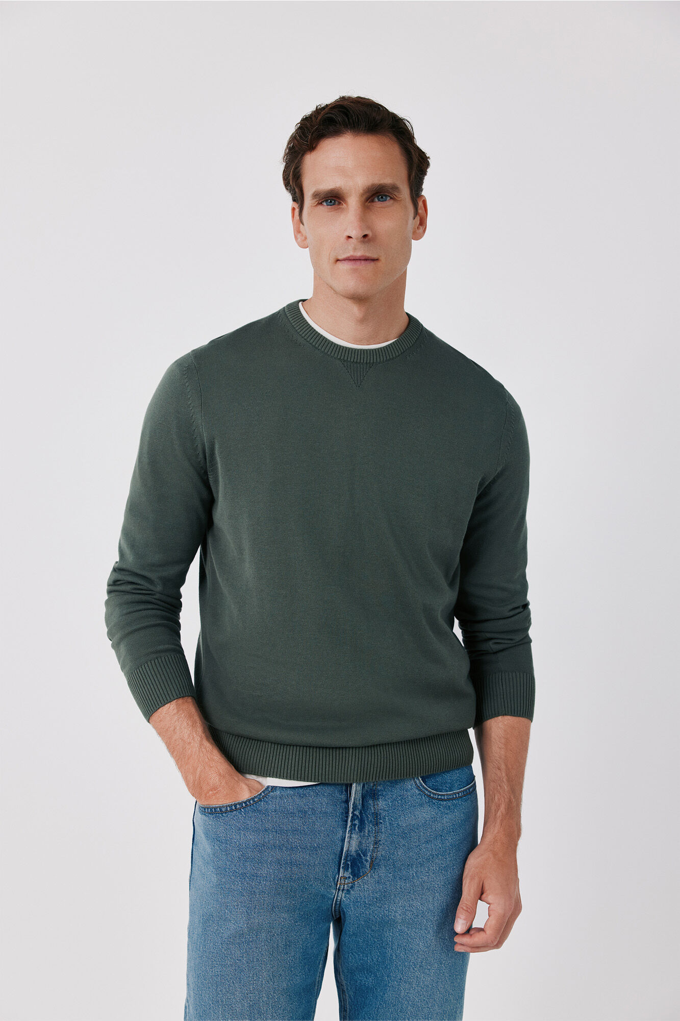 Cortefiel Jersey punto fino algod&oacute;n cuello redondo