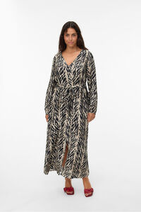 Vero Moda Curve Vestido curto com decote em bico e gola manga comprida