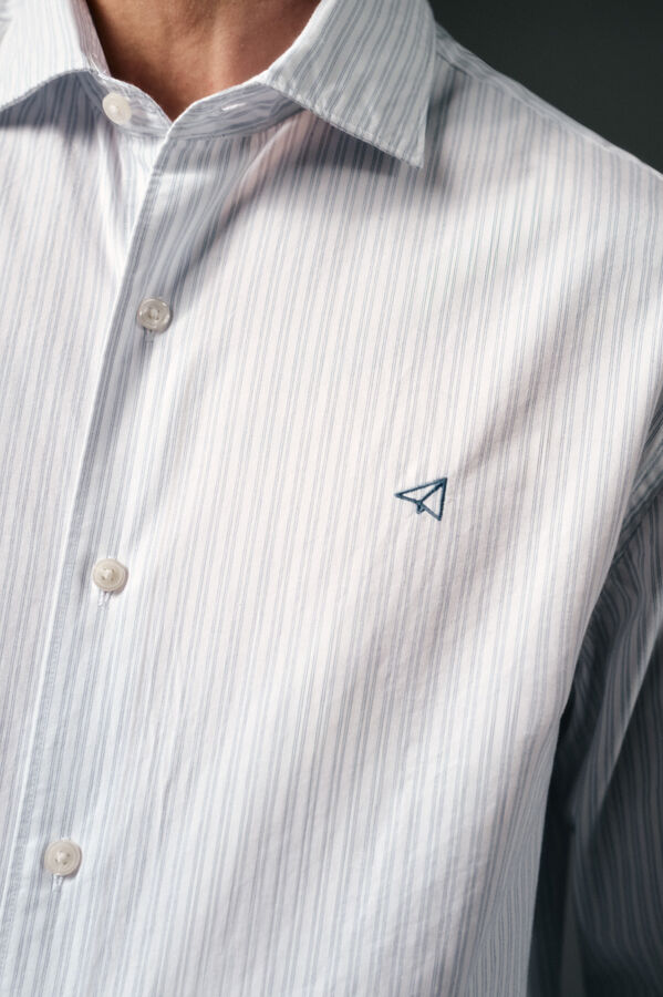 OOTO Camisa rayas popel&iacute;n Blanco