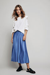 Vila Pleated midi skirt Blue