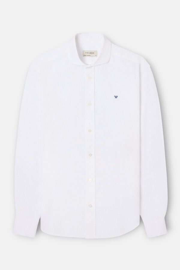Silbon Camisa sport lino Blanco