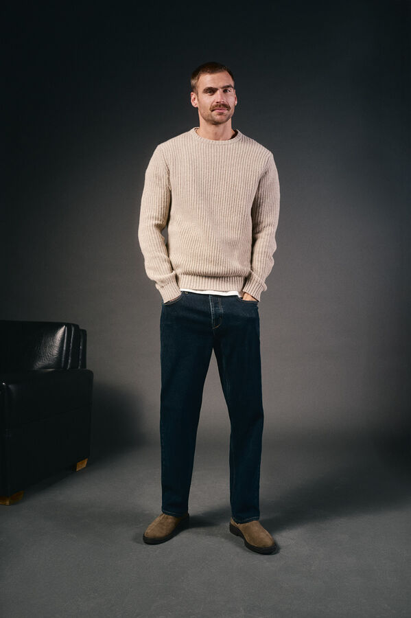 OOTO Jersey punto perlado lana Beige