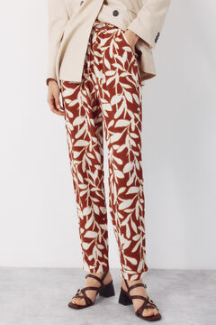 Cortefiel Pantal&oacute;n flu&iacute;do con textura Estampado marr&oacute;n