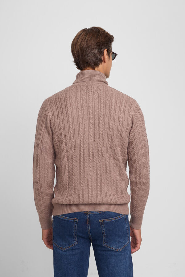 Silbon Jersey cuello vuelto de ochos Marr&oacute;n