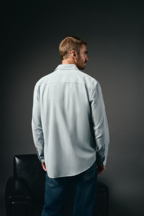 OOTO Camisa micropana lisa Azul