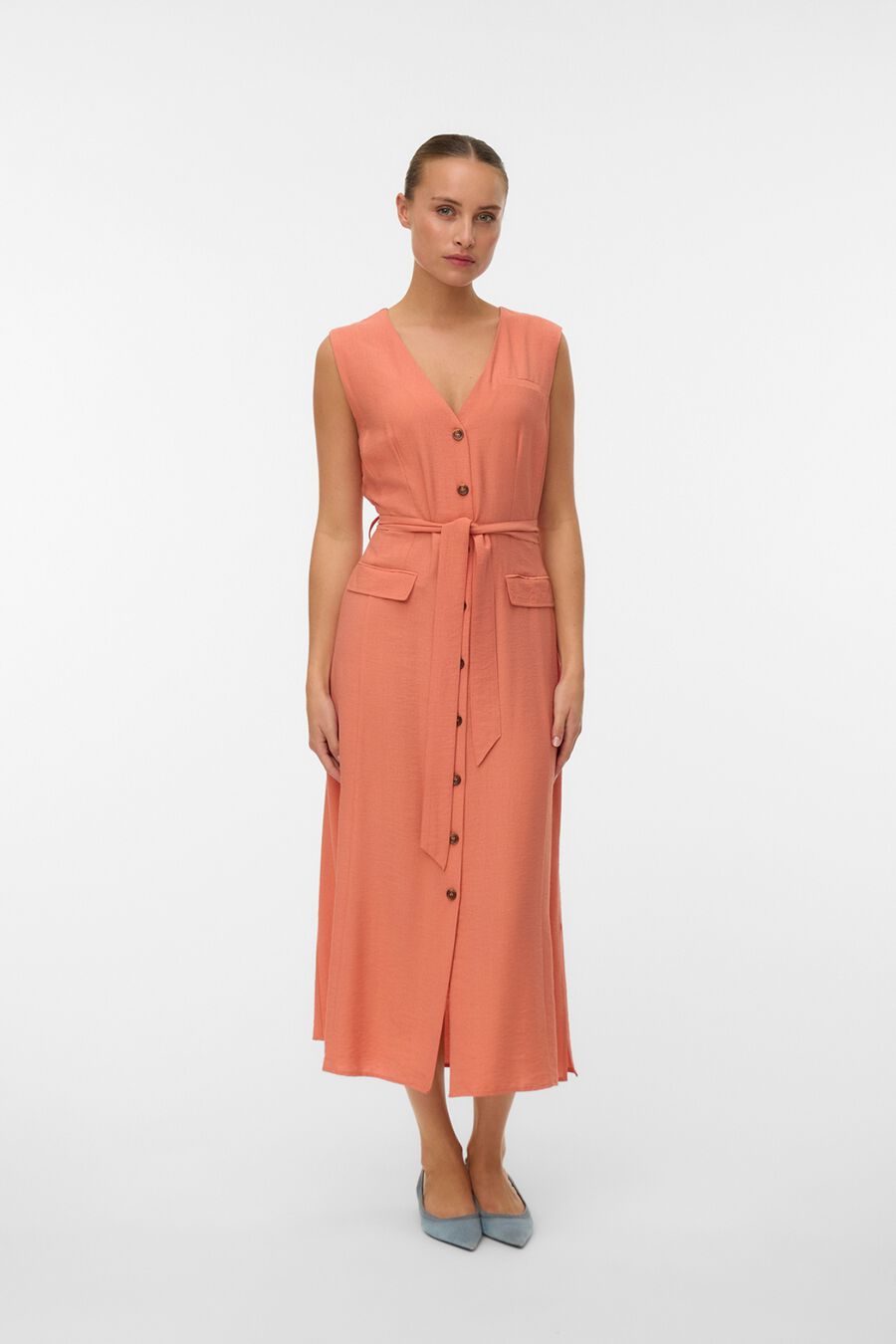 Vestido camisero sin mangas