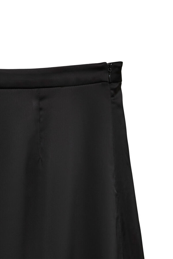 Vero Moda Falda midi satinada con encaje Negro