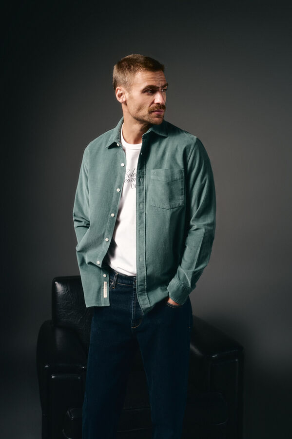 OOTO Camisa micropana lisa Verde