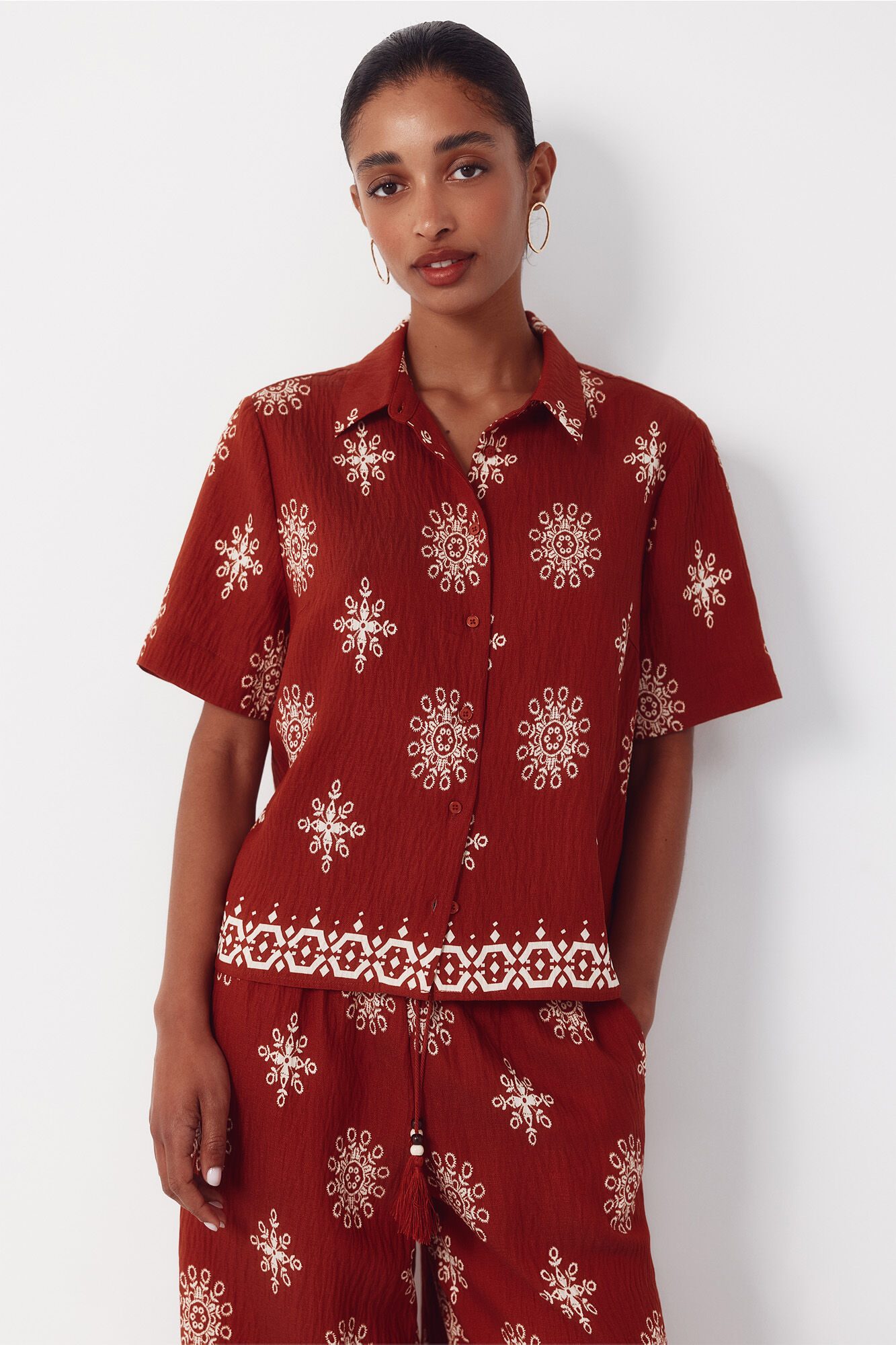 Cortefiel Camisa manga corta estampada