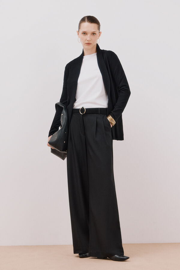 Cortefiel Chaqueta cuello chal Black