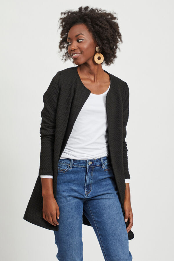 Vila Blazer de malha tecido estruturado Preto