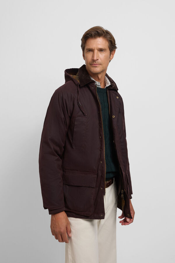 Silbon Abrigo cl&aacute;sico encerado Marr&oacute;n