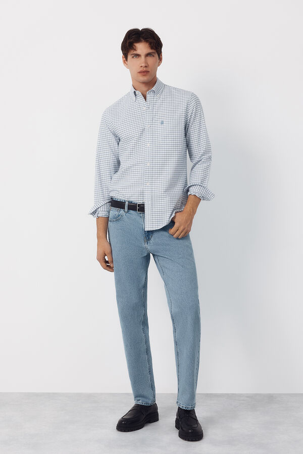 Cortefiel Camisa oxford cuadros Azul oscuro