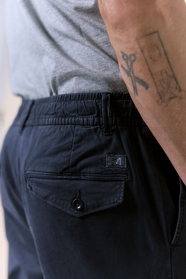 OOTO Pantal&oacute;n con pinzas y cordones Azul