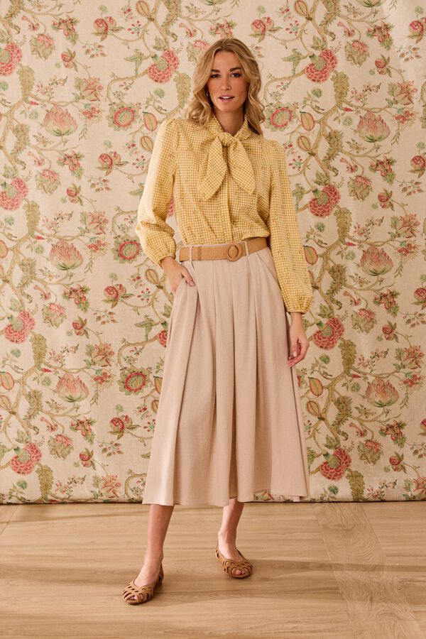 Pol&iacute;n Et Moi Camisa Laura Vichy Dourado